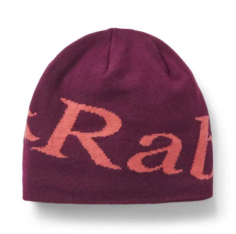 Rab Logo Beanie in Mulberry/Hibiscus
