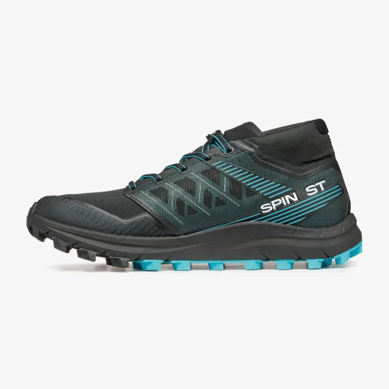 Scarpa Spin ST Trail Running Shoe in Black/Azure-2