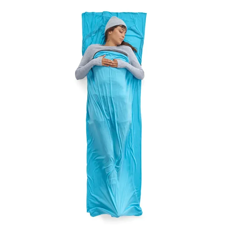 Sea To Summit Breeze Rectangular Sleeping Bag Liner w/Pillow in Cendre Blue-2