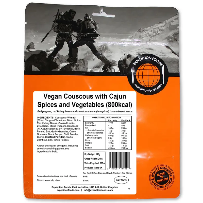 Expedition Foods Vegan Couscous with Cajun Spices and Veg 800kcal-1