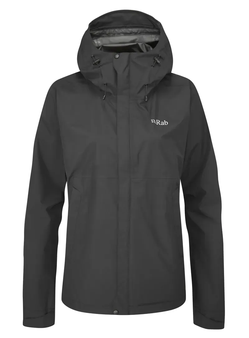Rab Downpour Eco Women's Waterproof Jacket in Black 