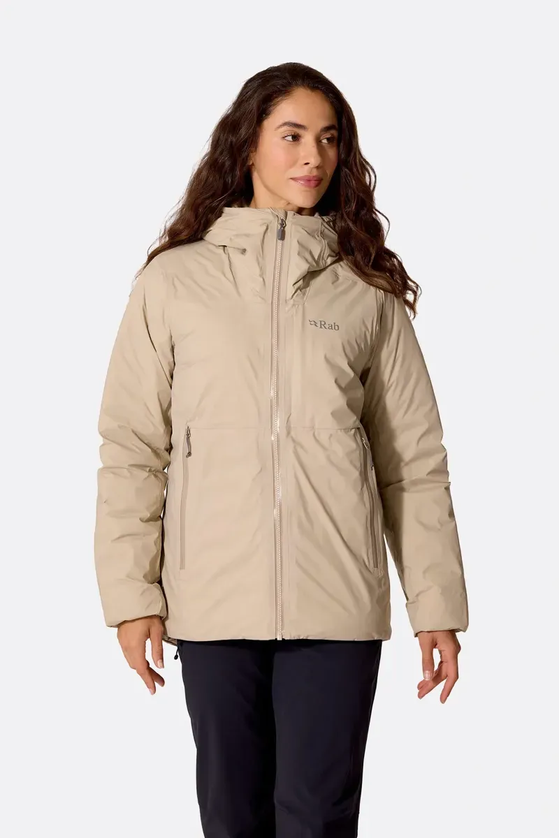 Rab Women's Microlight Shield Waterproof Down Jacket in Dark Pebble-4